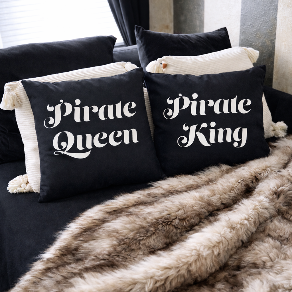 Flip-Side Pirate King & Queen Accent Pillow